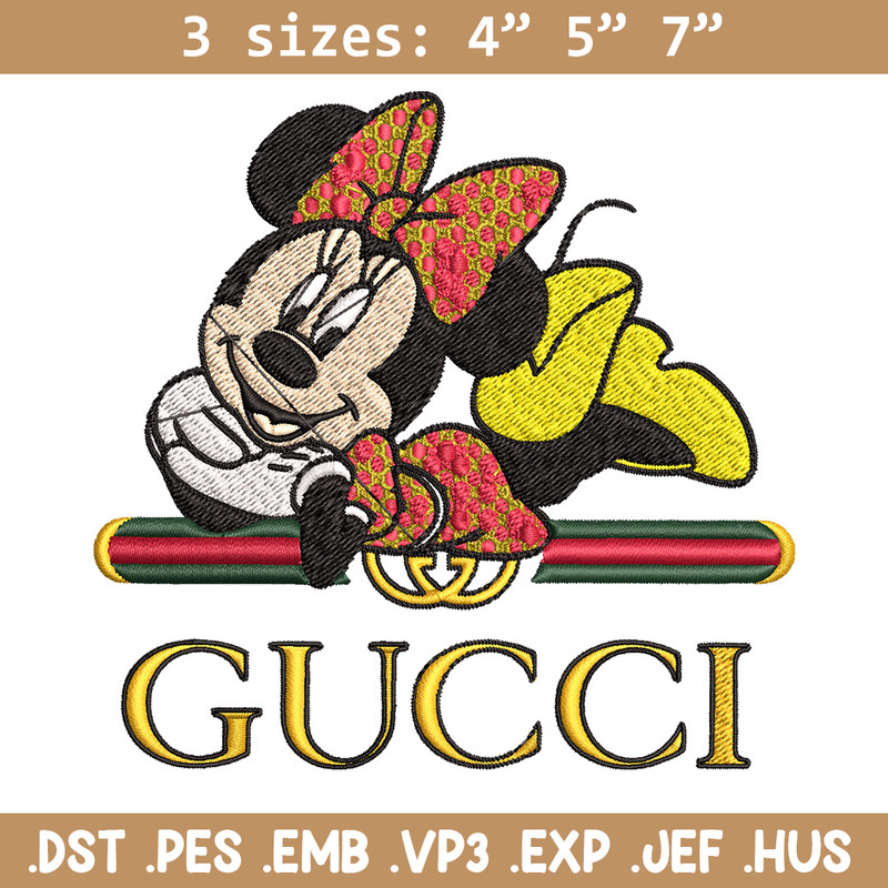 Minnie smile Embroidery Design, Gucci Embroidery, Brand Embroidery, Logo shirt, Embroidery File, Digital download.jpg