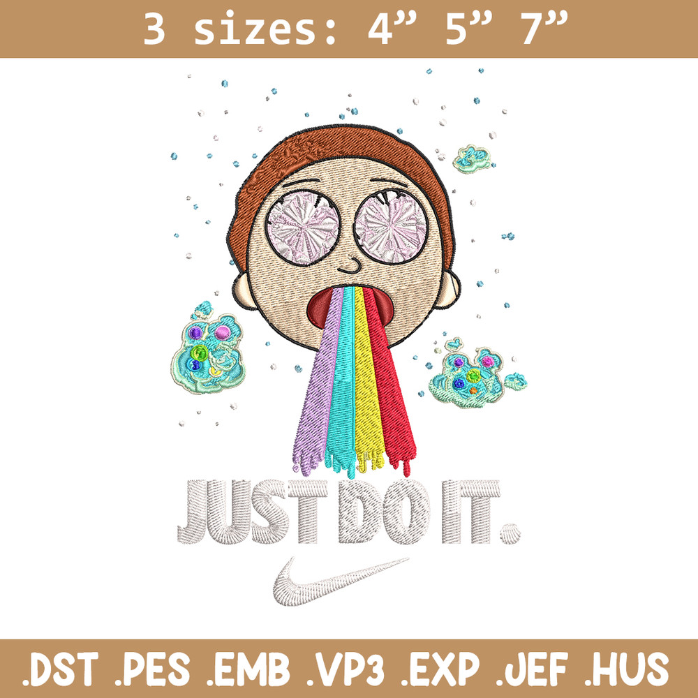 Morty Smith Just Rick It Embroidery design, Cartoon Embroidery, Logo Nike design, Embroidery file, Instant download..jpg