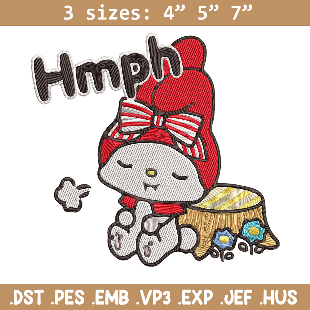 My Melody hmph Embroidery Design, Hello kitty Embroidery, Embroidery File, Anime Embroidery, Digital download.jpg