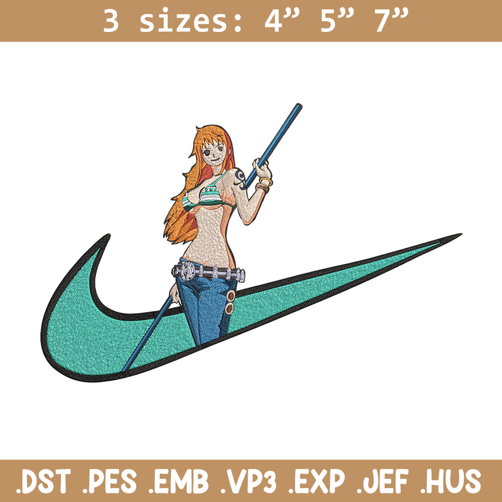 Nami x nike Embroidery Design, One piece Embroidery, Embroidery File, Nike Embroidery, Anime shirt, Digital download.jpg