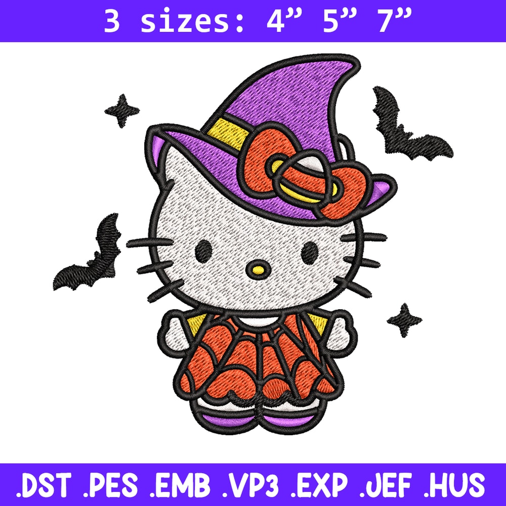 Hello kitty witch Embroidery design, Hello kitty Embroidery, cartoon design, Embroidery File, Digital download.jpg