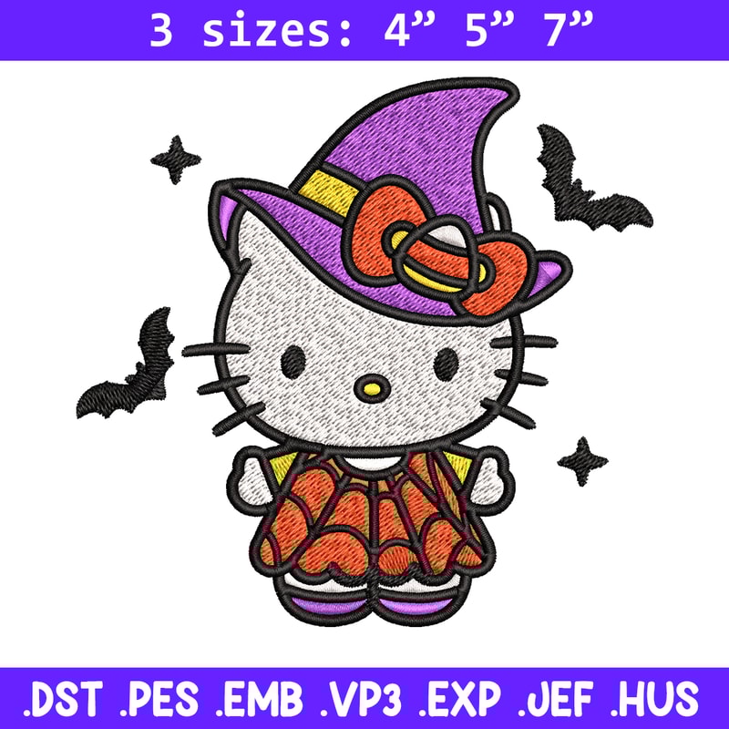 Hello kitty witch Embroidery design, Hello kitty Embroidery, cartoon design, Embroidery File, Digital download.jpg