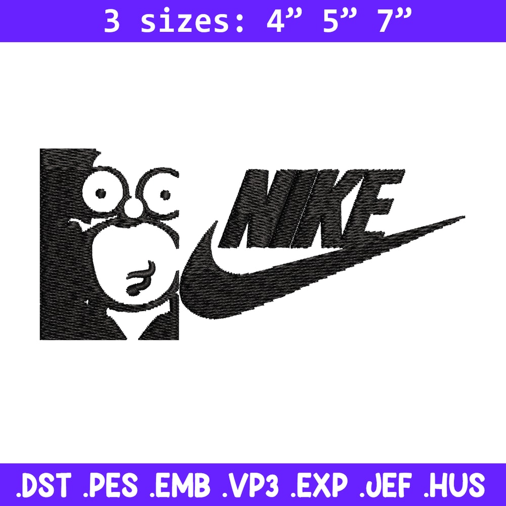 Homer Simpson Nike Embroidery design, Homer Simpson Embroidery, Nike design, Embroidery file, Instant download..jpg