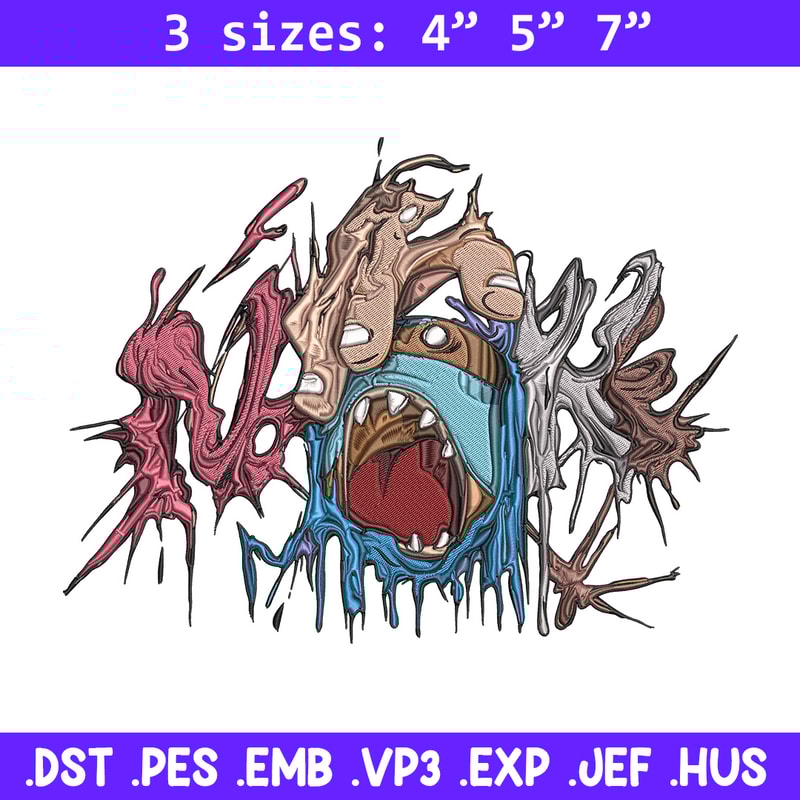 Horror logo Embroidery Design, Horror Embroidery, Embroidery File, Anime Embroidery, Anime shirt, Digital download.jpg