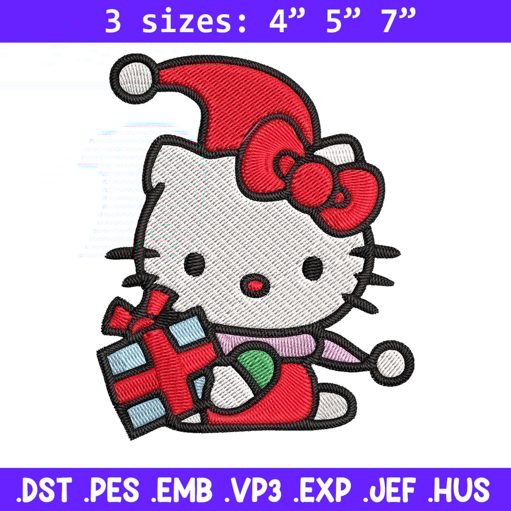 Kitty chrismas Embroidery Design, Kitty Embroidery, Embroidery File, Chrismas Embroidery, Anime shirt, Digital download.jpg