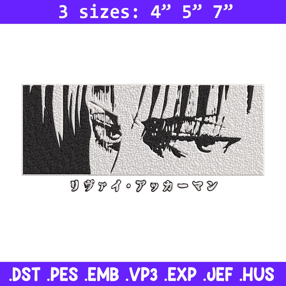 Levi eyes Embroidery Design, Aot Embroidery, Embroidery File, Anime Embroidery, Anime shirt, Digital download.jpg