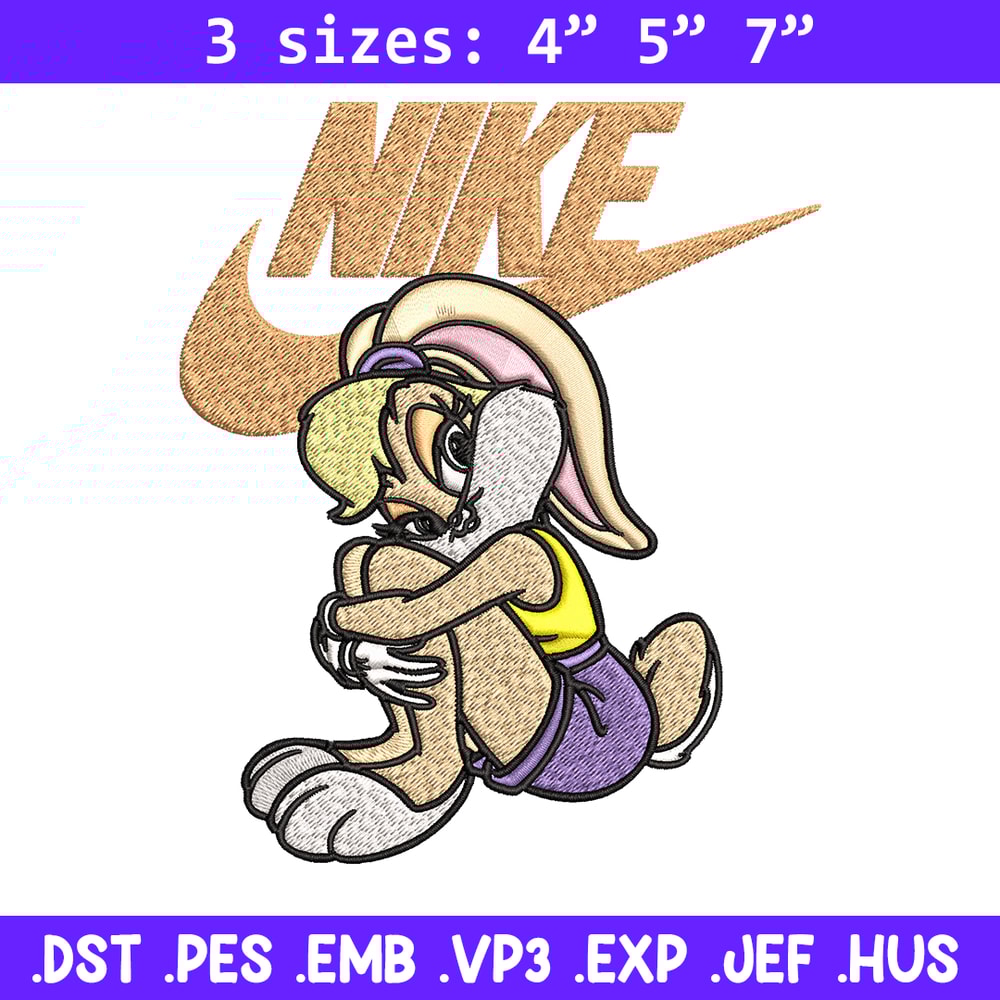 Lola Bunny Nike Embroidery design, Lola Bunny cartoon Embroidery, Nike design, Embroidery file, Instant download..jpg