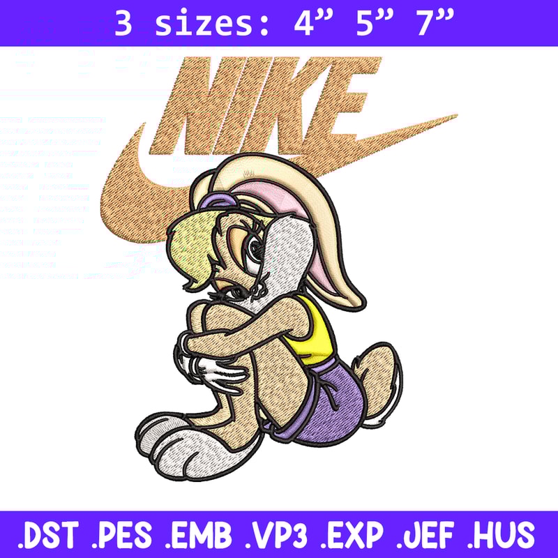 Lola Bunny Nike Embroidery design, Lola Bunny cartoon Embroidery, Nike design, Embroidery file, Instant download..jpg