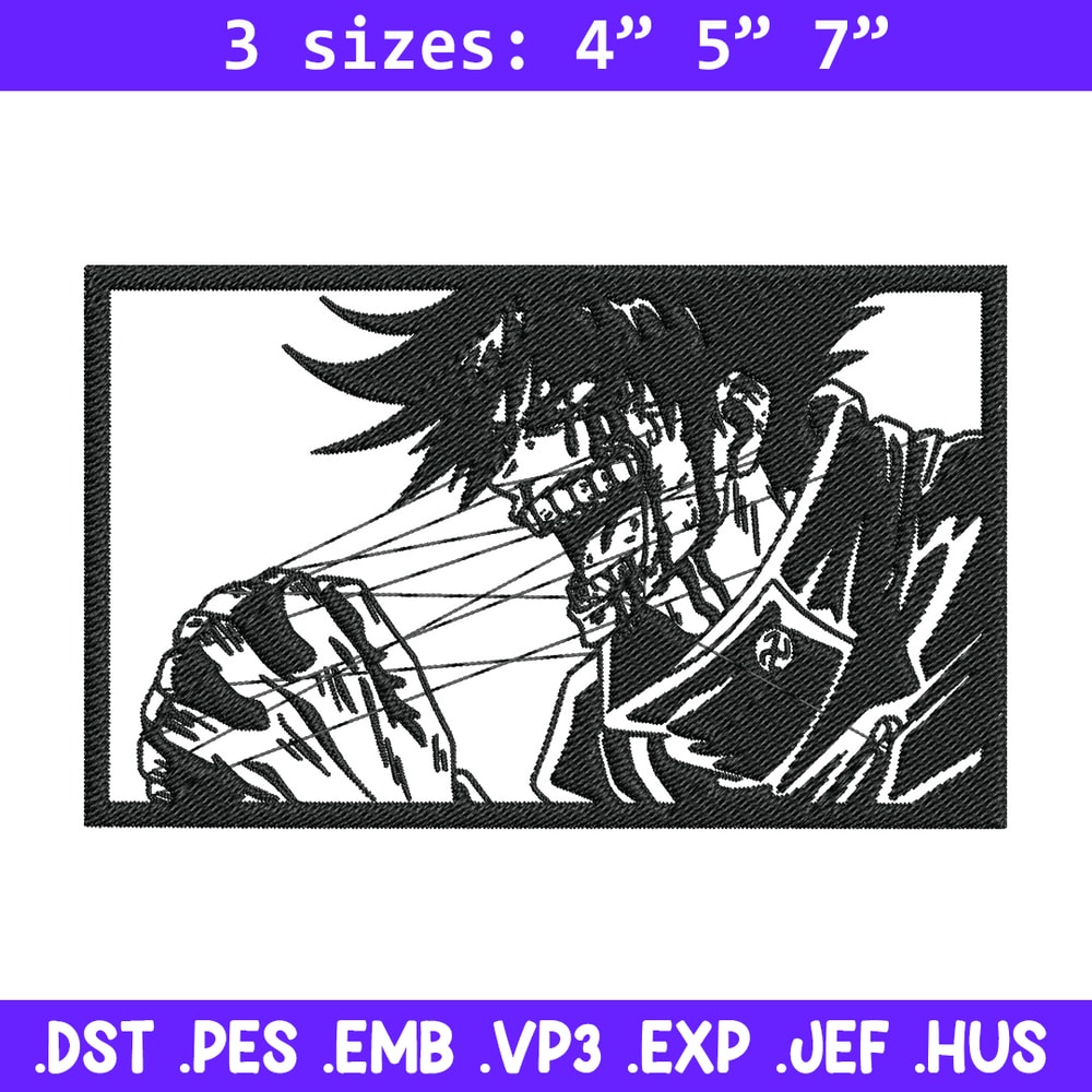 Megumi rectangle Embroidery Design, Jujutsu Embroidery, Embroidery File, Anime Embroidery, Anime shirt, Digital download.jpg
