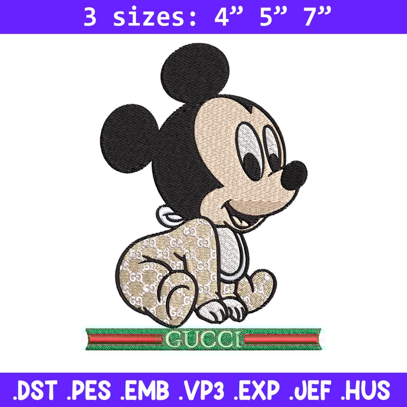 Mickey baby gucci Embroidery Design, Gucci Embroidery, Embroidery File, Logo shirt, Sport Embroidery, Digital download.jpg