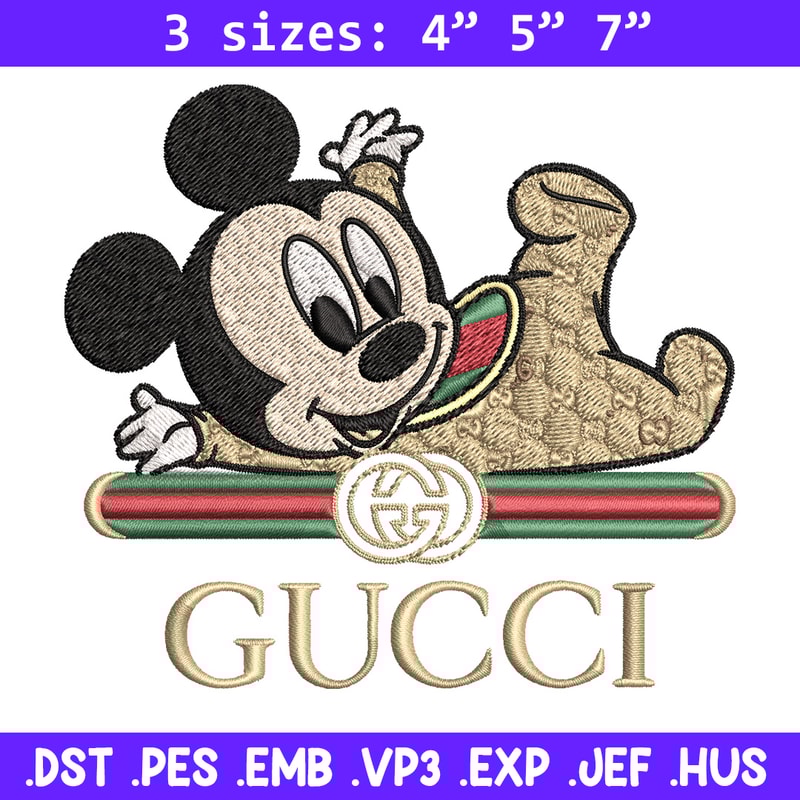 Mickey baby gucci Embroidery Design,Gucci Embroidery, Embroidery File, Logo shirt, Sport Embroidery, Digital download.jpg