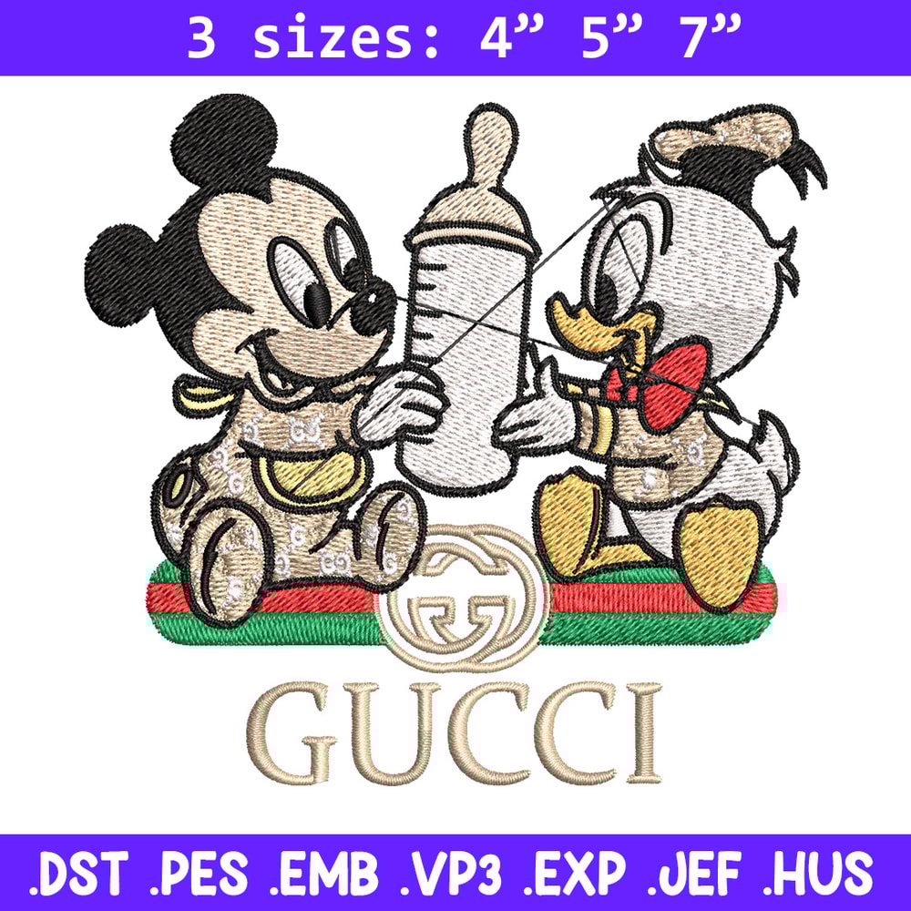 Mickey duck baby Embroidery Design, Gucci Embroidery, Embroidery File, Logo shirt, Sport Embroidery, Digital download..jpg