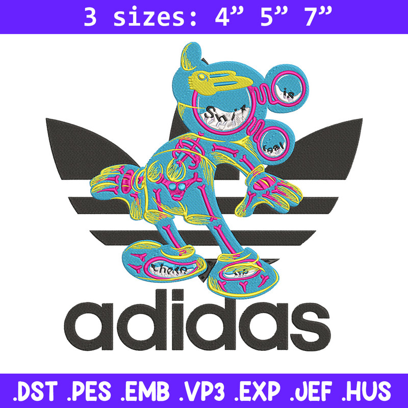 Adidas mickey Embroidery Design, Mickey Embroidery, Embroidery File, Adidas Embroidery, Anime shirt, Digital download.jpg