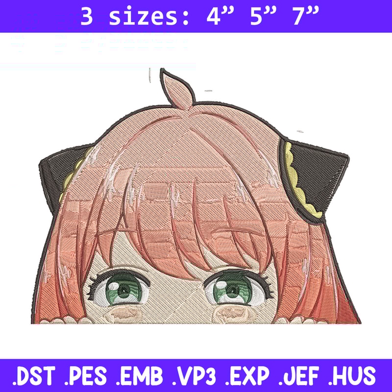 Anya Peek Embroidery Design, Spy x family Embroidery, Embroidery File, Anime Embroidery, Anime shirt, Digital download.jpg