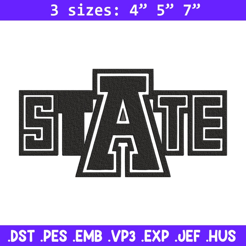 Arkansas State logo embroidery design, NCAA embroidery, Sport embroidery,logo sport embroidery, Embroidery design..jpg