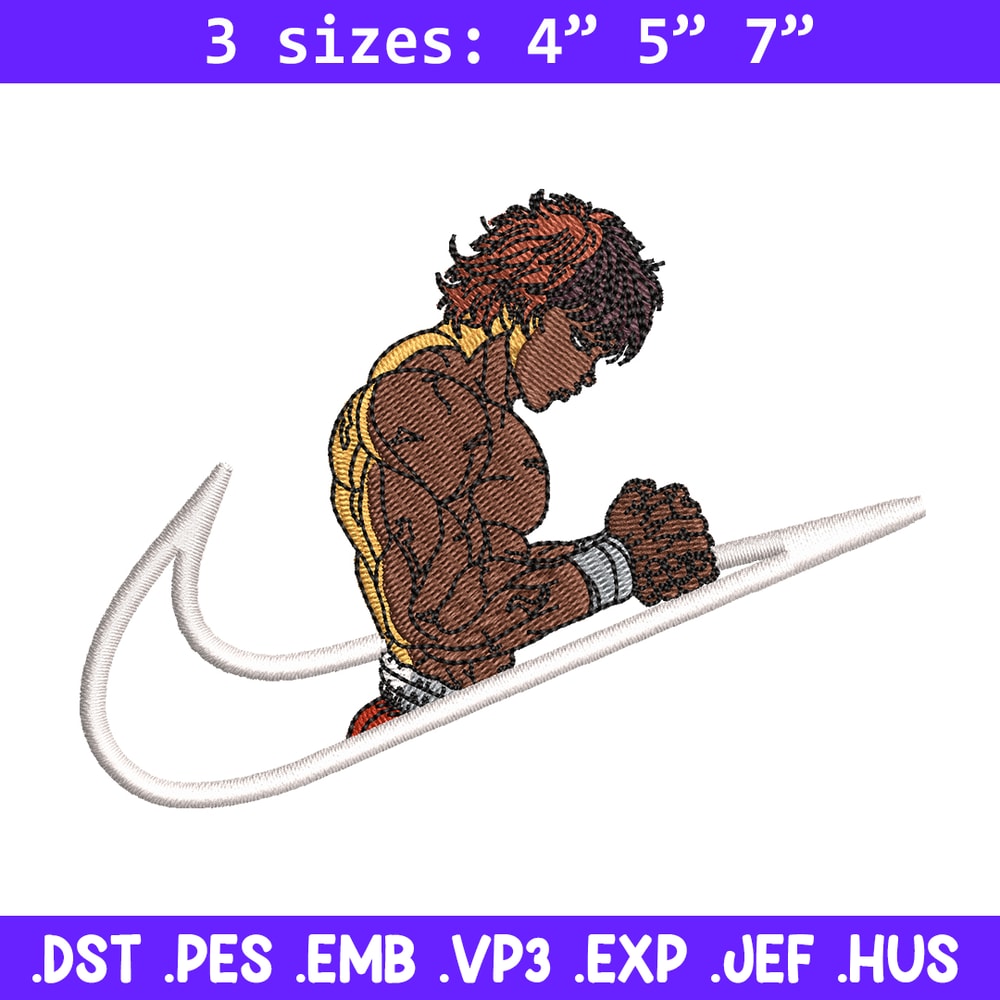 Baki Hanma embroidery design, Baki embroidery, Nike design, anime design, embroidery file, anime shirt, Digital download.jpg