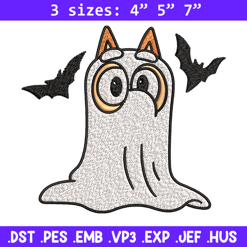 Bingo Ghost Halloween Embroidery design, Halloween Embroidery, cartoon design, Embroidery File, Digital download..jpg