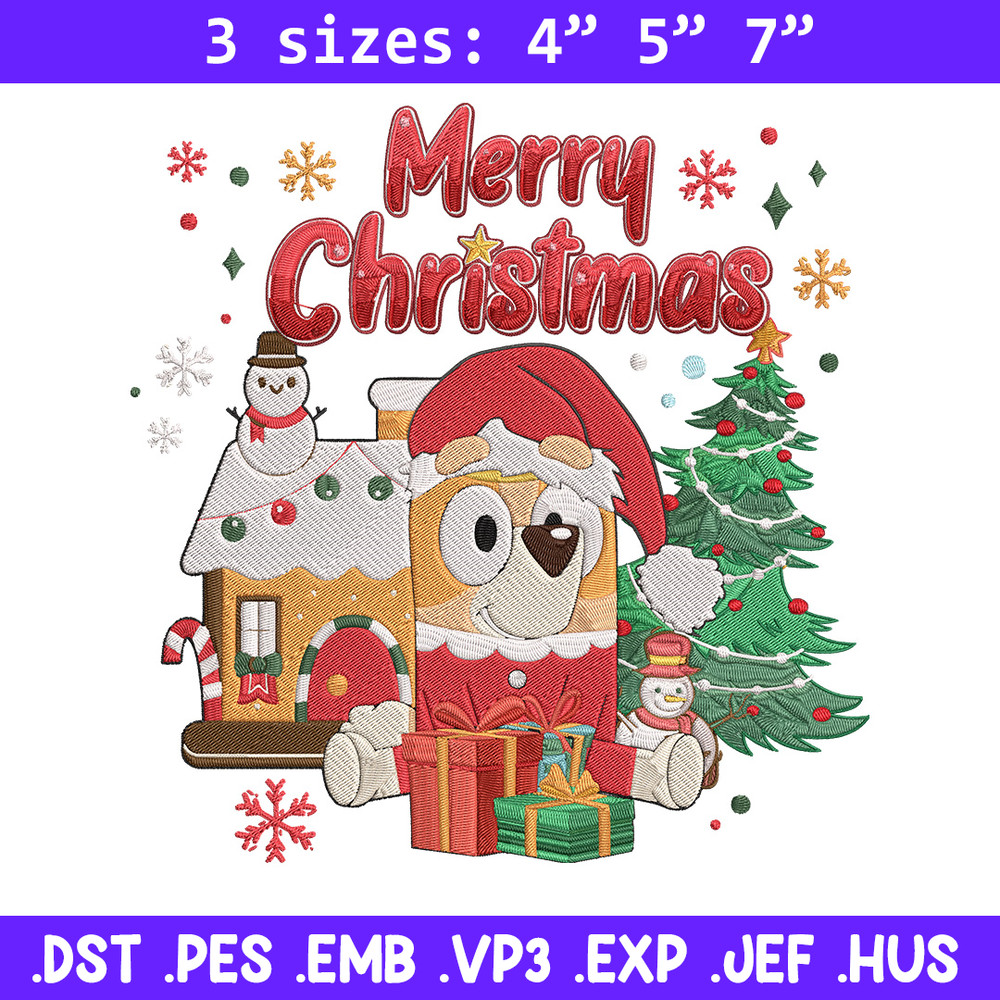 Bingo merry chrismas Embroidery Design,Bluey Embroidery, Embroidery File, Chrismas Embroidery, Digital download.jpg