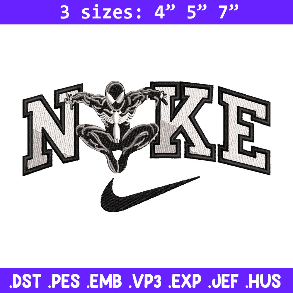 Black Spiderman Nike embroidery design, Black Spiderman embroidery, Nike design, movie design, Digital download.jpg