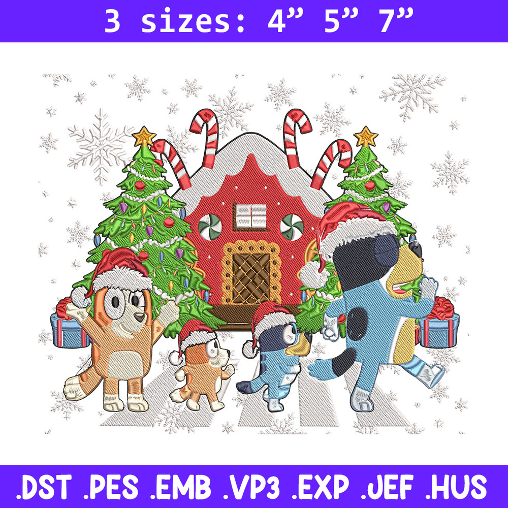 Bluey family Embroidery Design,Bluey Embroidery, Embroidery File, Chrismas Embroidery, Anime shirt, Digital download.jpg