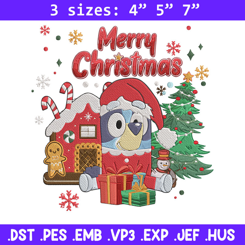 Bluey merry chrismas Embroidery Design,Bluey Embroidery, Embroidery File, Chrismas Embroidery, Digital download.jpg
