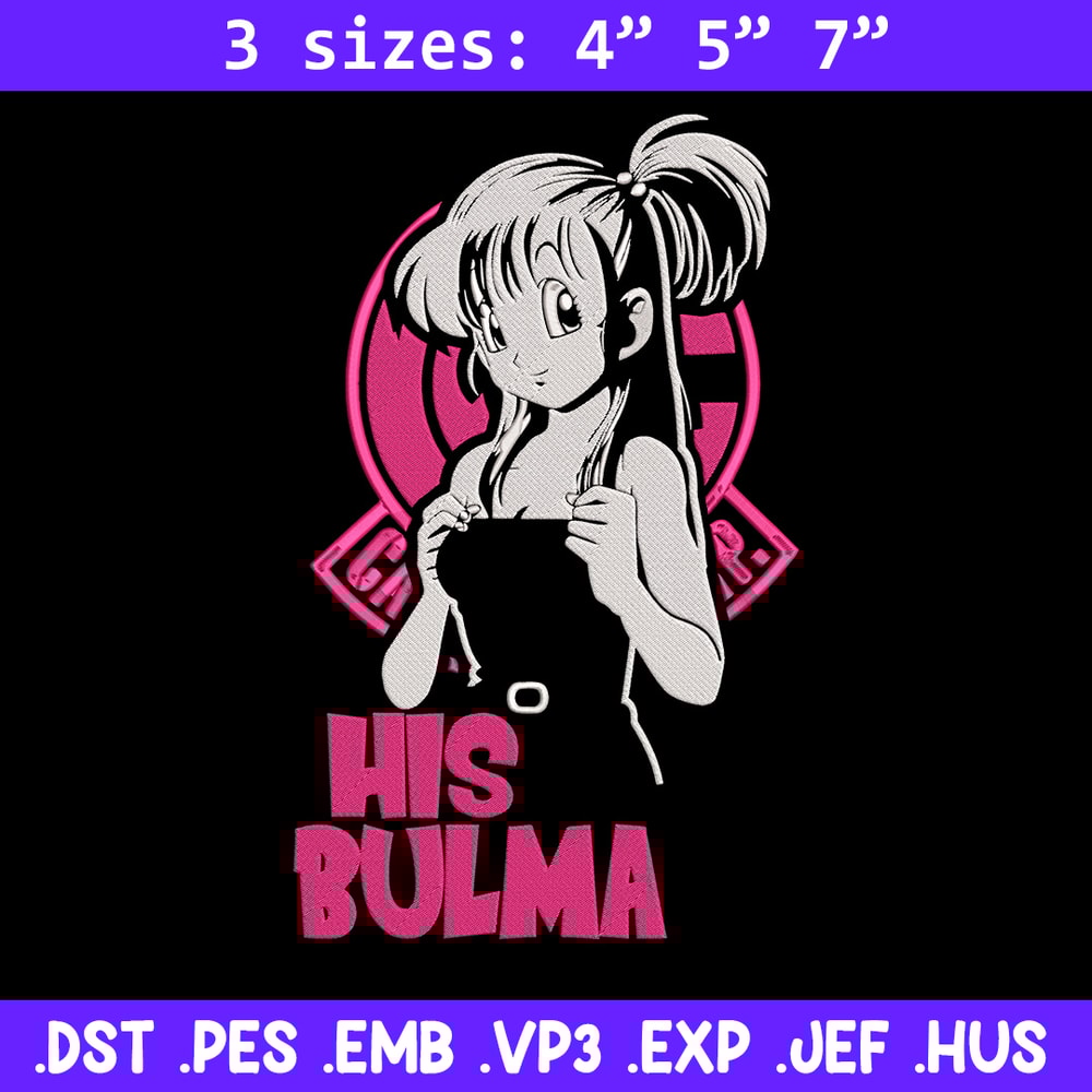 Bulma poster Embroidery Design, Dragonball Embroidery, Embroidery File, Anime Embroidery, Anime shirt, Digital download.jpg