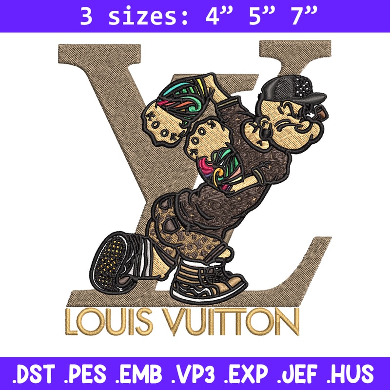 Cartoon man lv Embroidery Design, LV Embroidery, Embroidery File, Logo shirt, Sport Embroidery, Digital download.jpg
