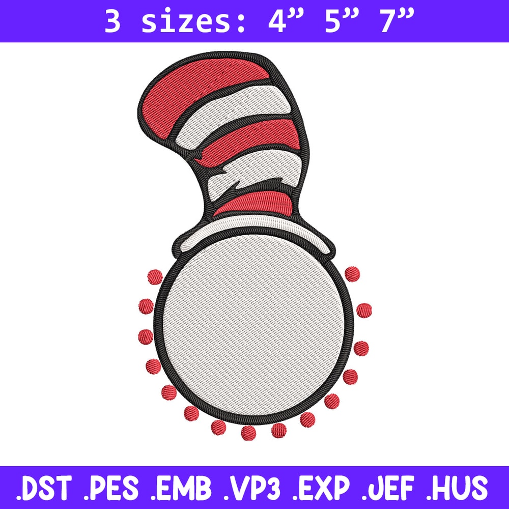 Cat In The Hat Embroidery Design, Cat In The Hat Embroidery, Embroidery File, logo shirt, Digital download..jpg