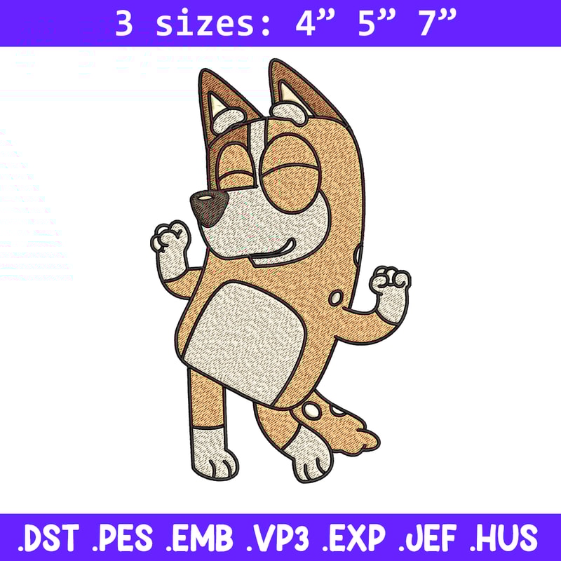 Chilli Heeler Embroidery, Bluey cartoon Embroidery, Embroidery File, cartoon design, cartoon shirt, Digital download..jpg