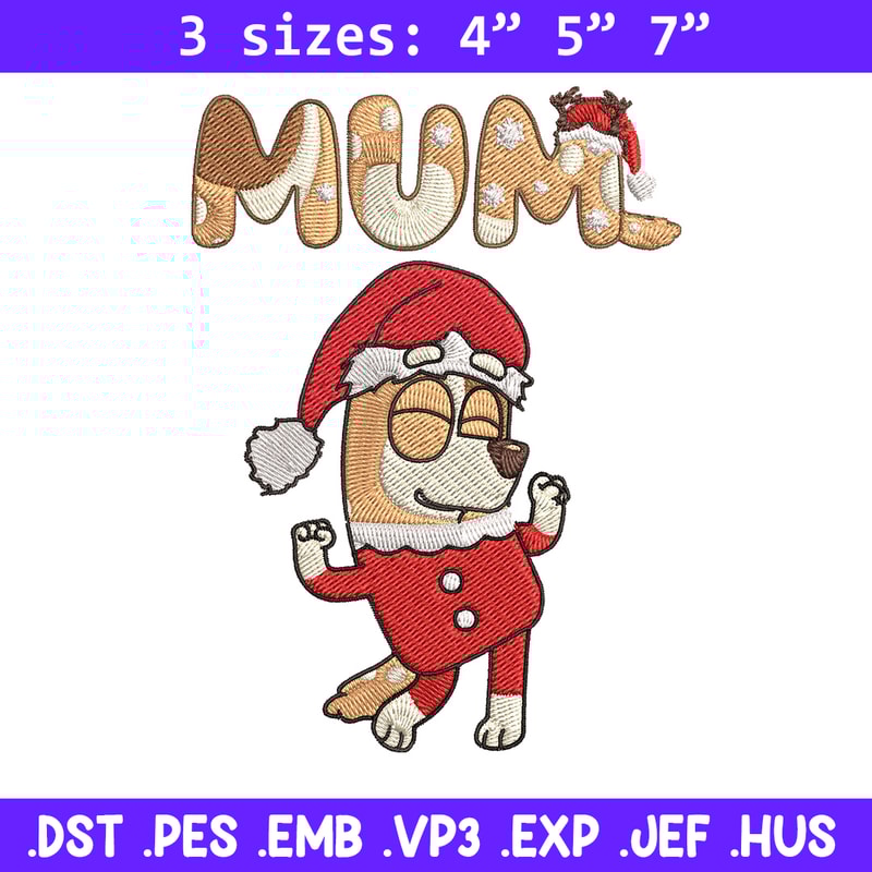 Chilli mom Embroidery Design, Bluey Embroidery, Embroidery File, Chrismas Embroidery, Anime shirt, Digital download.jpg