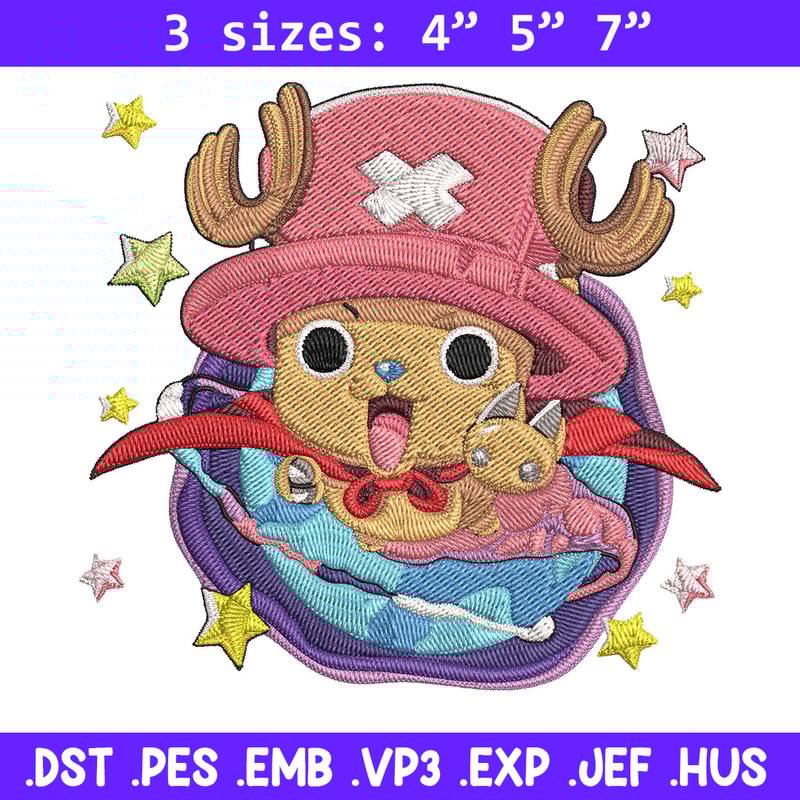 Chopper cute Embroidery Design,One piece Embroidery, Embroidery File, Anime Embroidery, Anime shirt, Digital download.jpg