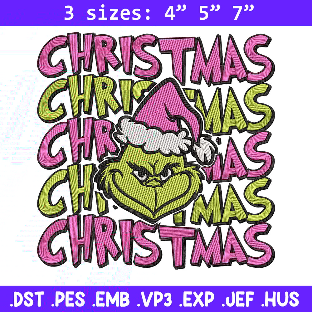 Chrismas Grinch Embroidery Design, Grinch Embroidery, Embroidery File, Chrismas Embroidery, Anime shirt,Digital download.jpg