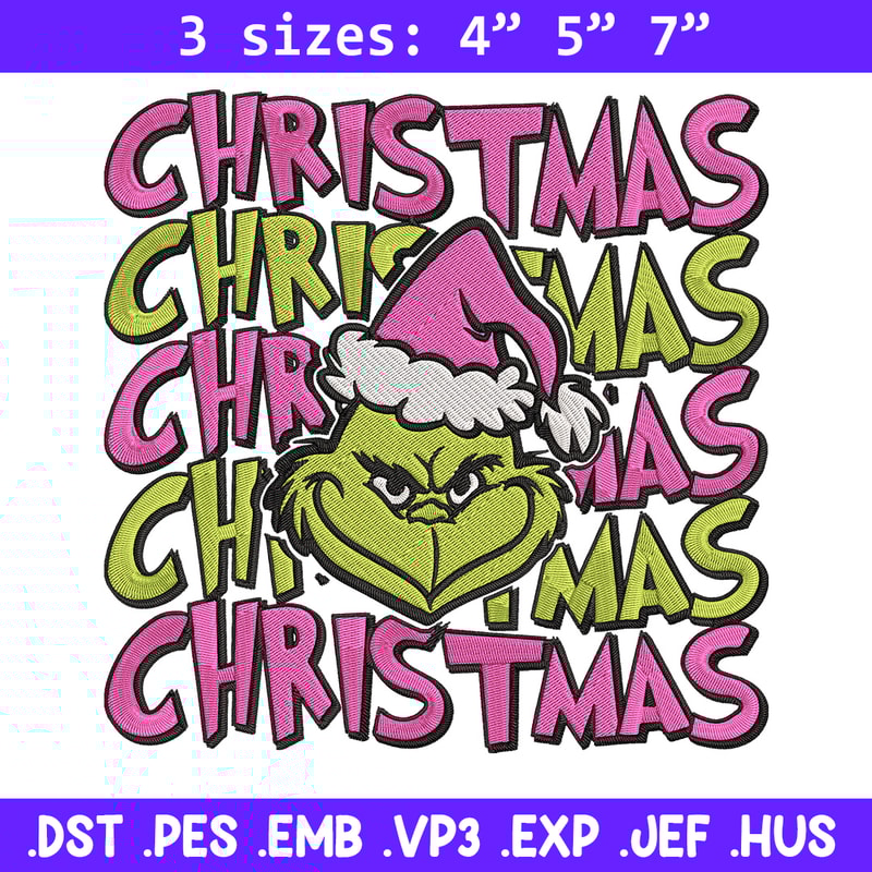 Chrismas Grinch Embroidery Design, Grinch Embroidery, Embroidery File, Chrismas Embroidery, Anime shirt,Digital download.jpg