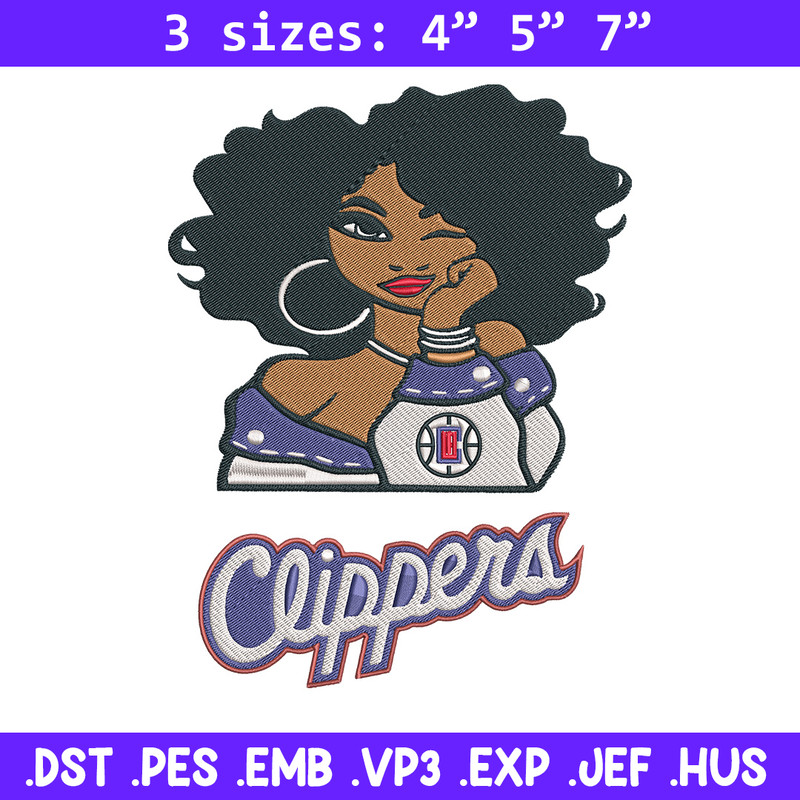 Clippers girl embroidery design, NBA embroidery,Sport embroidery,Embroidery design,Logo sport embroidery.jpg