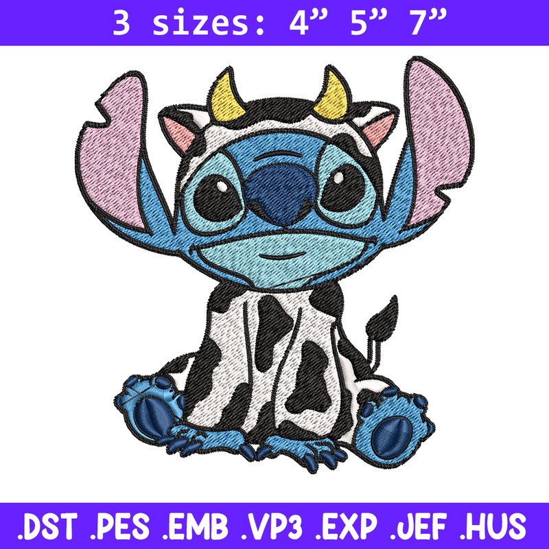 Cow Stitch Embroidery design, Cow Stitch Embroidery, cartoon design, Embroidery File, cartoon shirt, Digital download..jpg
