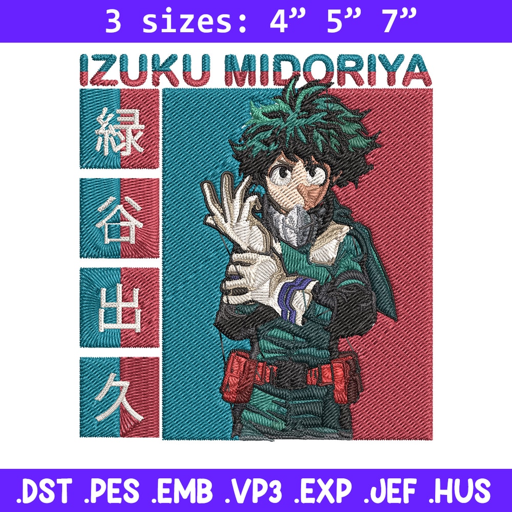 Deku Poster Embroidery Design, Mha Embroidery, Embroidery File, Anime Embroidery,Anime shirt, Digital download.jpg