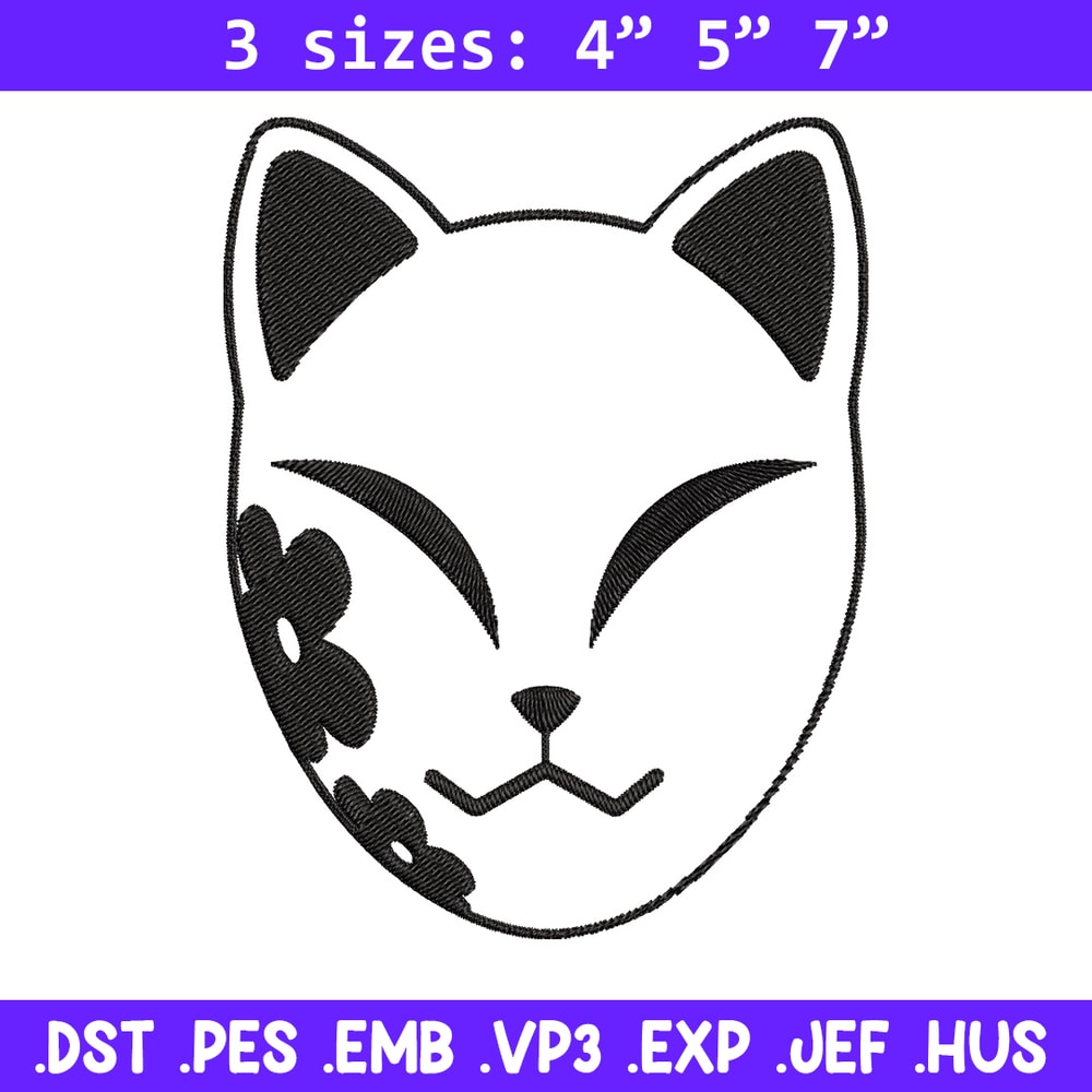 Demon Slayer mask Embroidery Design, Demon slayer Embroidery, Embroidery File, Anime Embroidery, Digital download.jpg