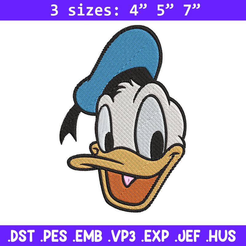 Donald Duck Embroidery Design, Disney Embroidery, Embroidery design, cartoon shirt, Embroidery File, Digital download..jpg
