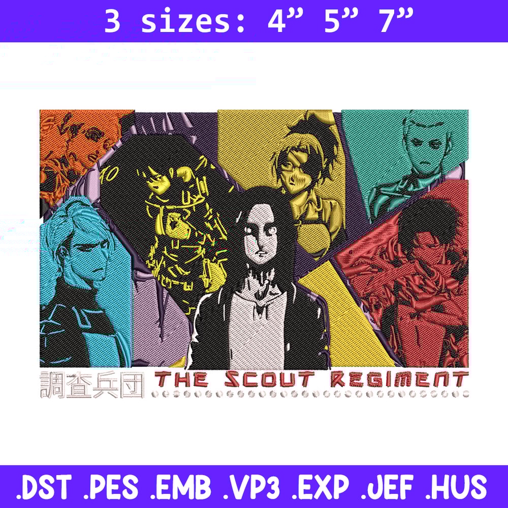 Eren friends Embroidery Design, Aot Embroidery, Embroidery File, Anime Embroidery, Anime shirt, Digital download.jpg