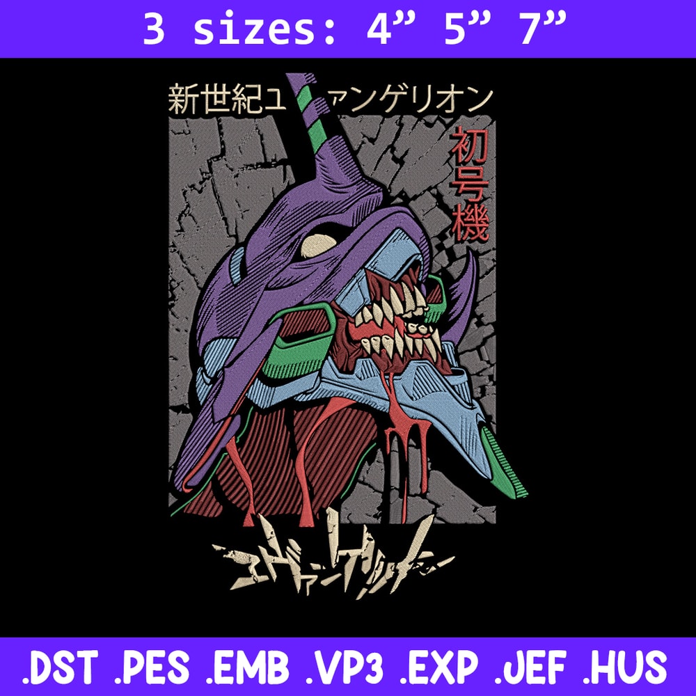 Eva 01 Embroidery Design, Evangelion Embroidery, Embroidery File, Anime Embroidery, Anime shirt, Digital download.jpg