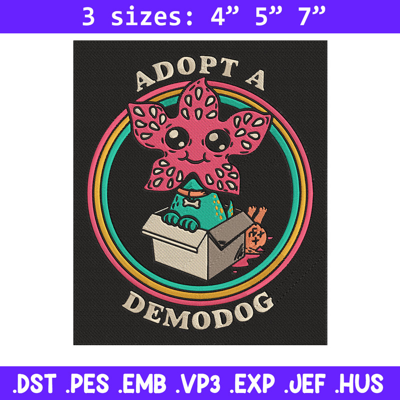 Adpot a demodog Embroidery Design, Demodog Embroidery, Embroidery File, Anime Embroidery, Anime shirt, Digital download.jpg
