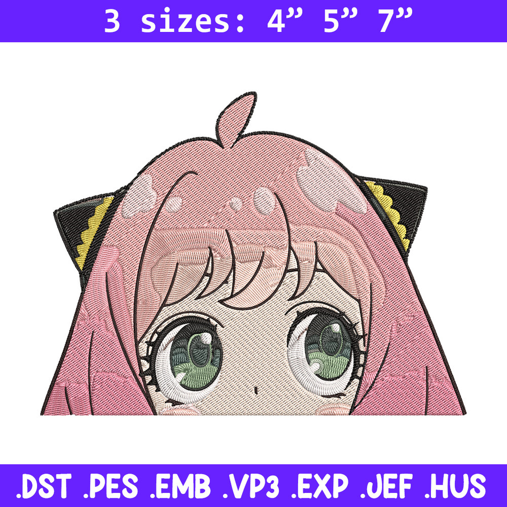 Anya Peek Embroidery Design, Spy x family Embroidery, Embroidery File, Anime Embroidery, Anime shirt, Digital download..jpg