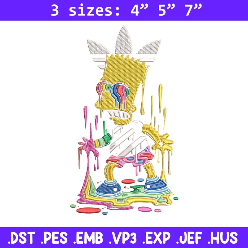 Bart simpson Embroidery Design, Simpson Embroidery, Embroidery File, Adidas Embroidery, Anime shirt, Digital download..jpg