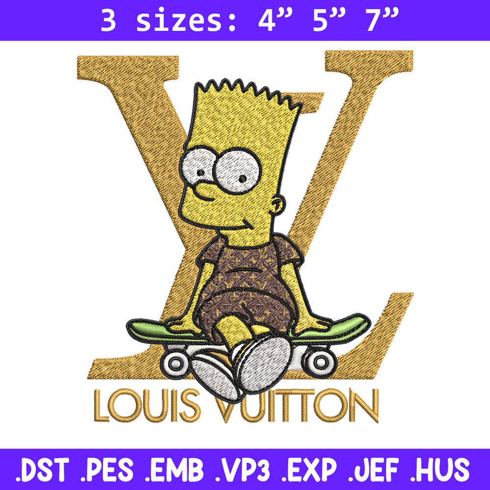 Bart simpson lv Embroidery Design, LV Embroidery, Embroidery File, Logo shirt, Sport Embroidery, Digital download.jpg