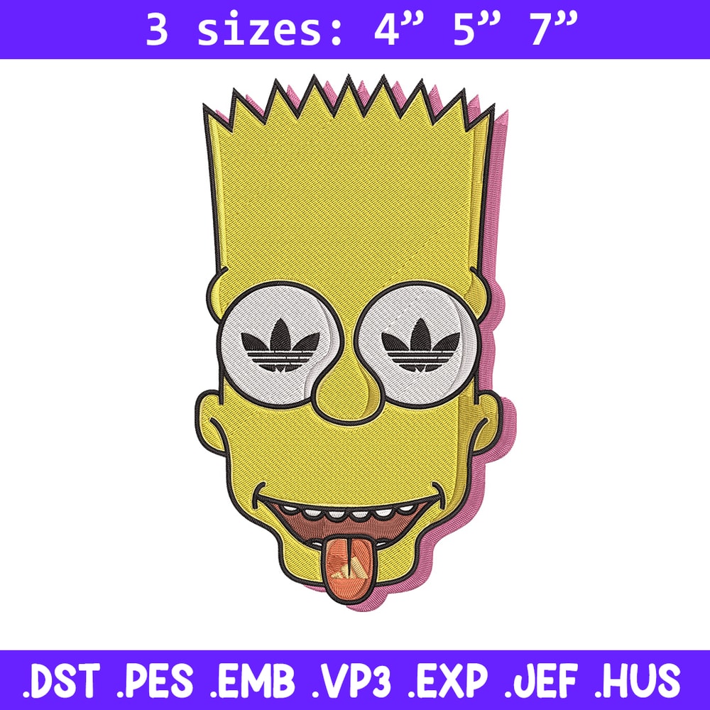 Bart x adidas Embroidery Design, Simpson Embroidery, Embroidery File, Adidas Embroidery, Anime shirt, Digital download.jpg