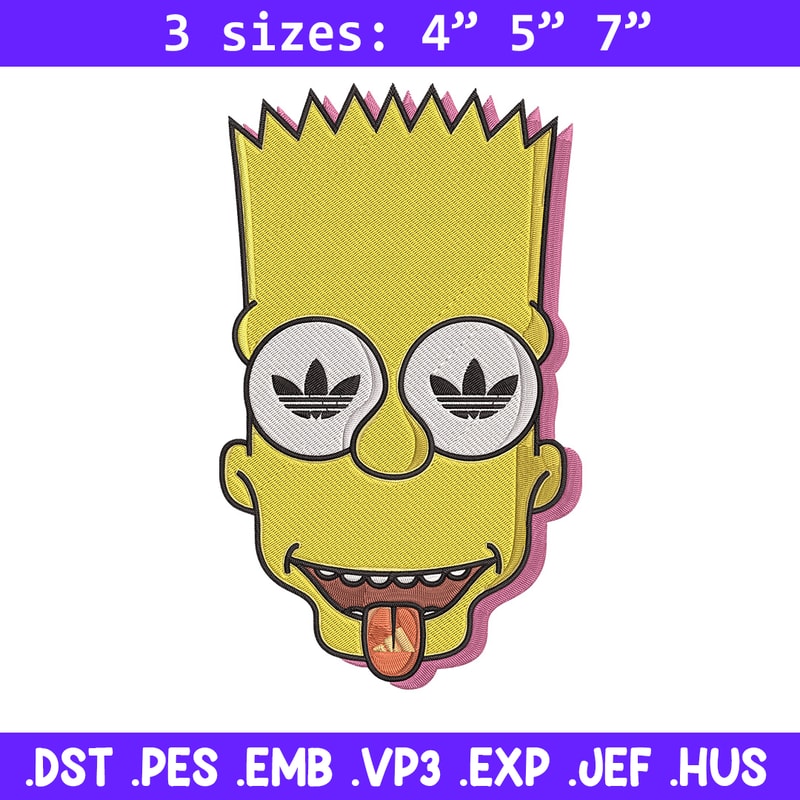 Bart x adidas Embroidery Design, Simpson Embroidery, Embroidery File, Adidas Embroidery, Anime shirt, Digital download.jpg