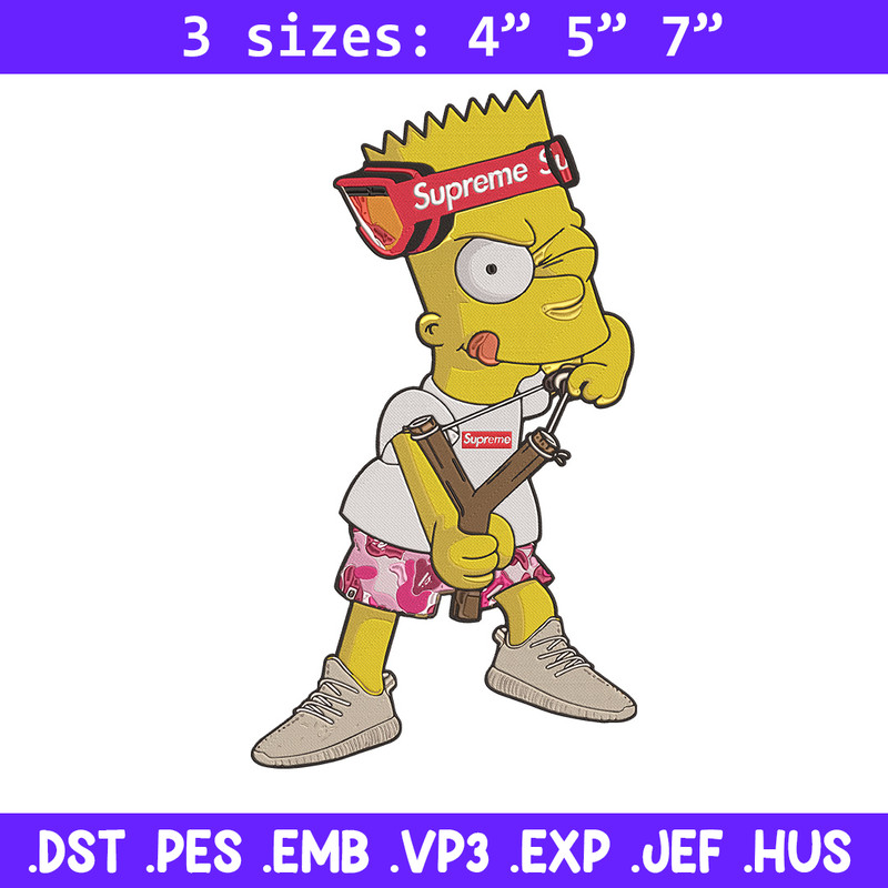 Bart x supreme Embroidery Design, Supreme Embroidery, Embroidery File, Anime Embroidery, Simpson shirt, Digital download.jpg