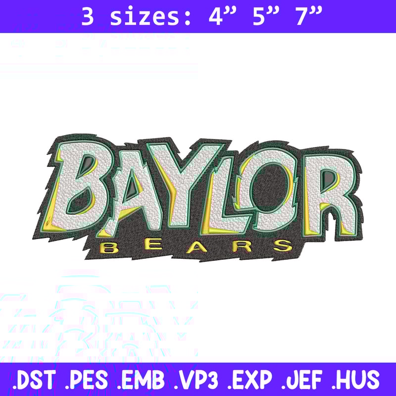 Baylor Bears logo embroidery design, NCAA embroidery, Embroidery design, Logo sport embroidery, Sport embroidery.jpg