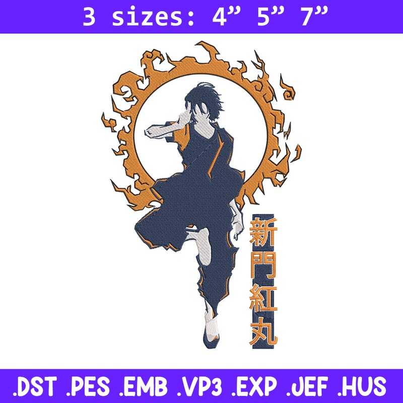 Benimaru Embroidery Design, Enen no Shouboutai Embroidery,Embroidery File,Anime Embroidery,Anime shirt,Digital download.jpg