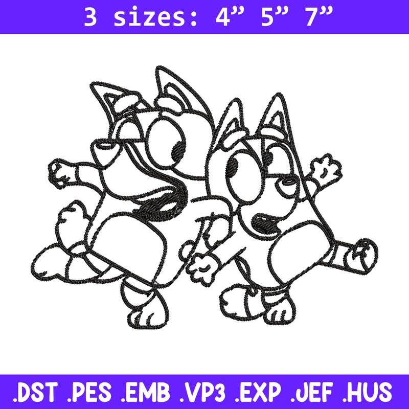 Bingo Bluey Coloring Pages Embroidery, Bluey Embroidery, Embroidery File, cartoon design, logo shirt, Digital download..jpg